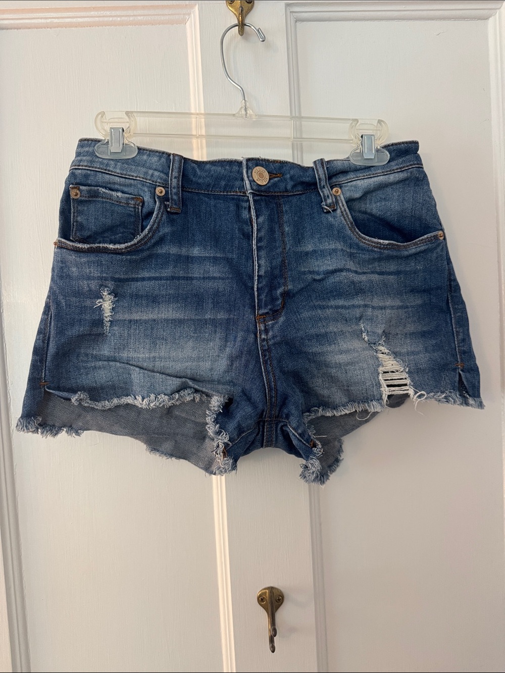 STS Blue Distressed Denim Cutoff Shorts - Dark Blue